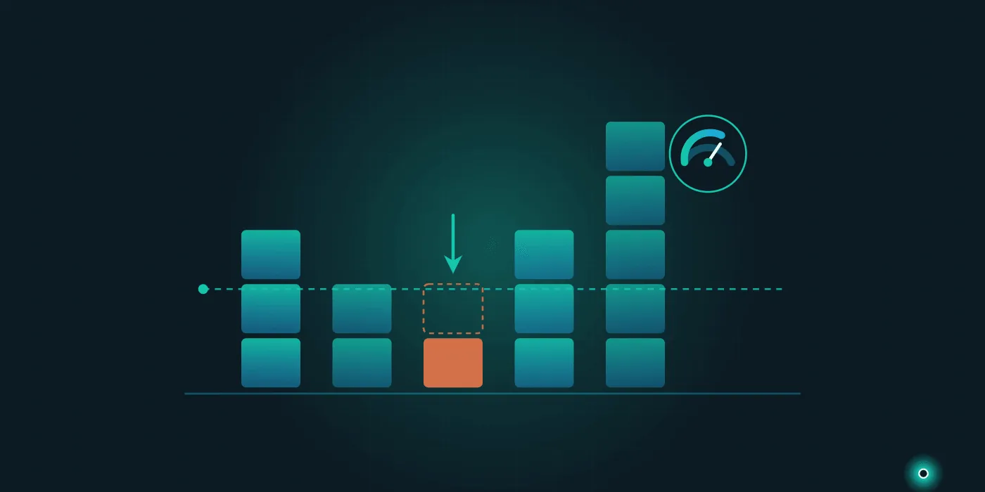 Illustration showing stock levels, a reorder point and a critical stock alert